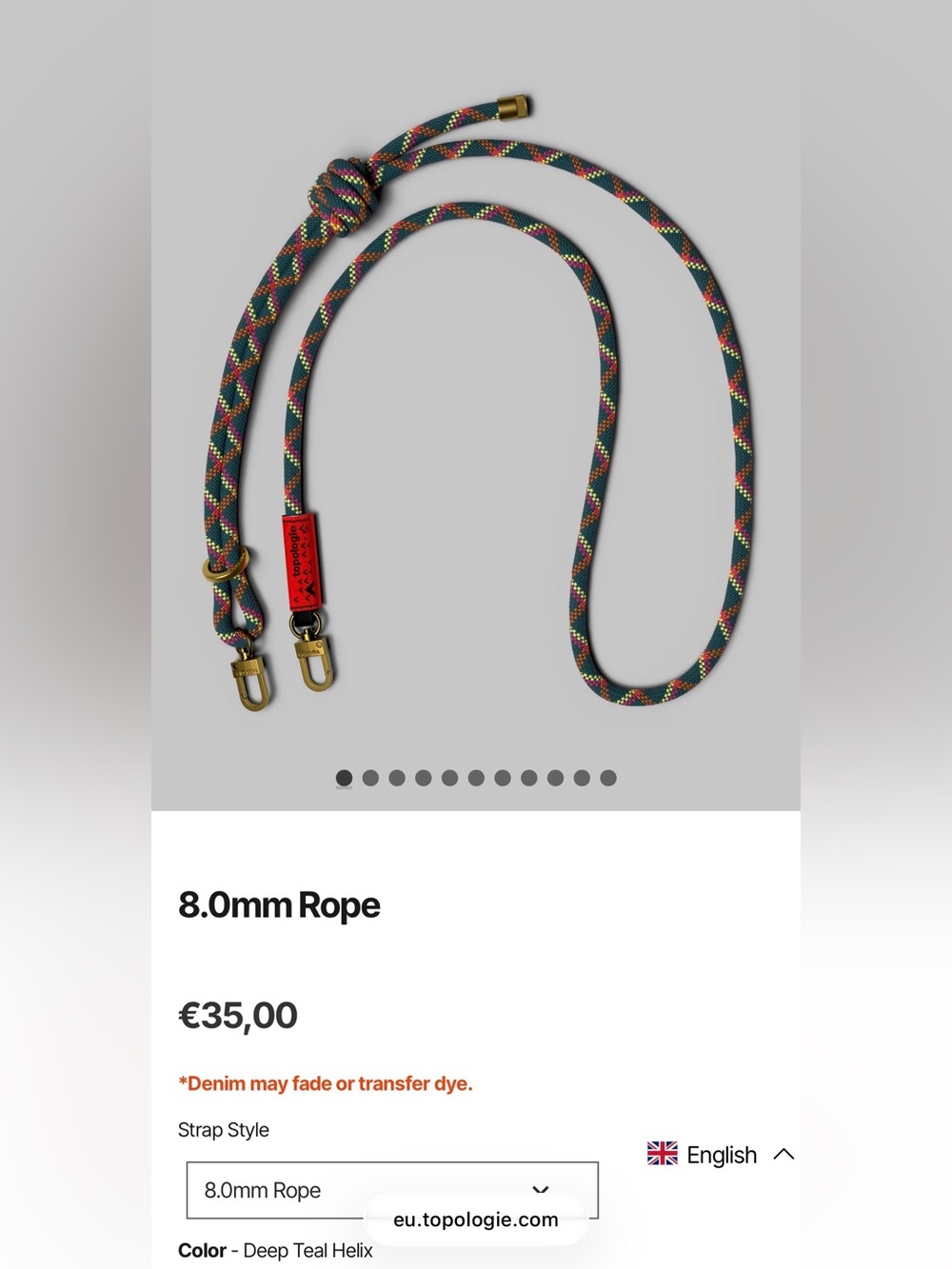 8.0mm Rope - Deep Teal Helix
